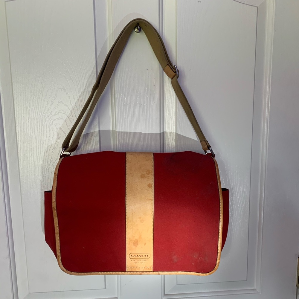 Red Coach computer bag